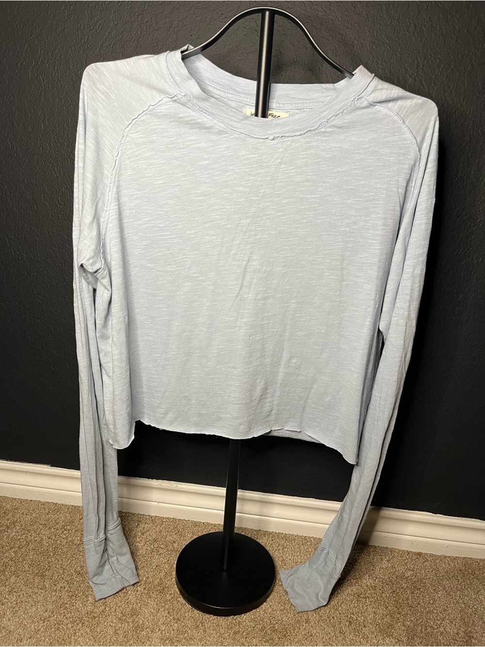 We The Free Light Blue Slub Crewneck Tee